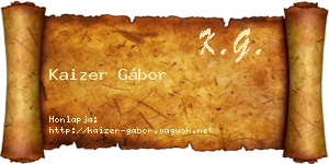 Kaizer Gábor névjegykártya